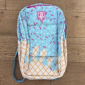 Baseball Lifestyle 101 Cotton Candy Blue Sprinkle Ice Cream Drip Backpack NEW